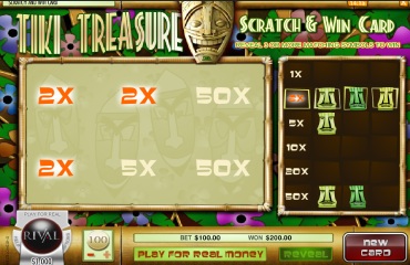 Tiki Treasure Scratch Card